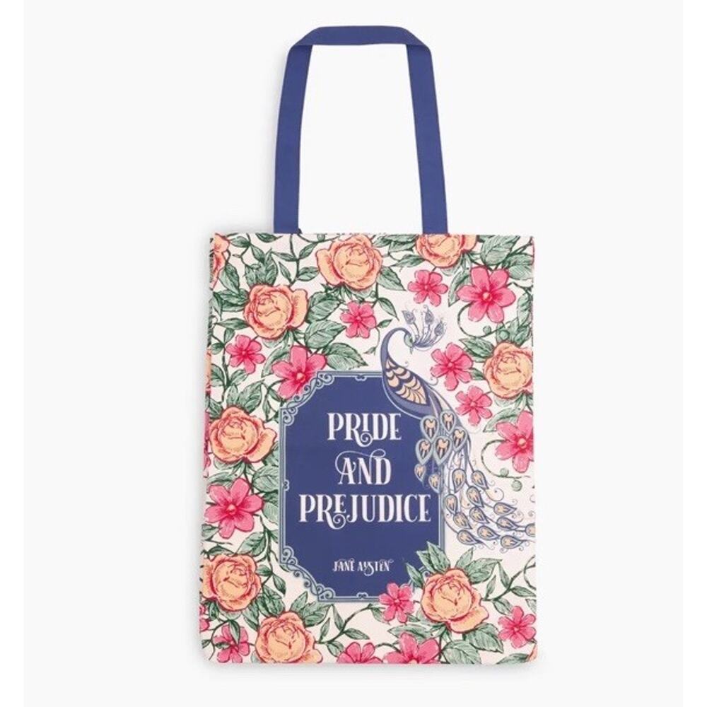 Pride and Prejudice Double Sided Large Canvas Tote Bag Jane Austin Bookish
